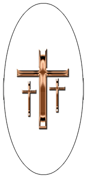 DG5000-517-BZ-WT Bronze 3 Crosses White